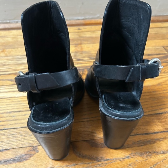 Rag & Bone Wyatt Black Leather Slingback Open Toe Bootie, Size 39 - Picture 6 of 8